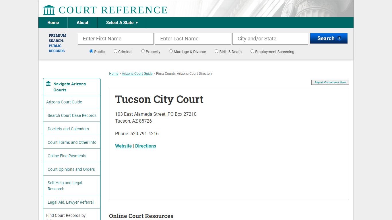 Tucson City Court - Courtreference.com